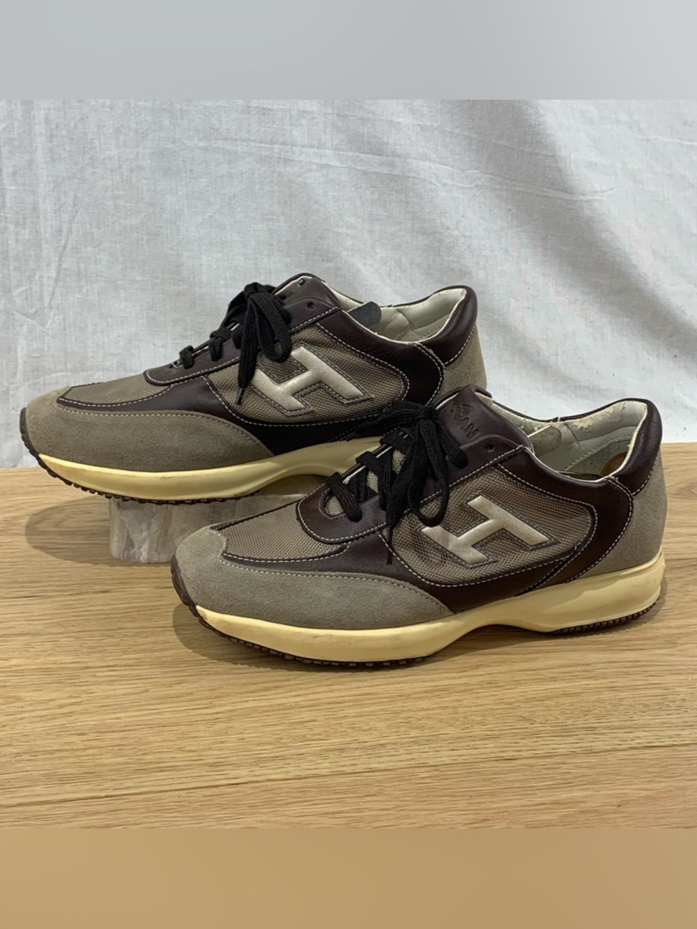 Hogan Interactive H Flock Men's Size 9 Brown Made in Italy